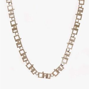 Contemporary Silver-Link Square Chain Necklace